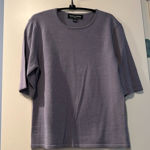 Kasper & Company ASL Elegant Knit Shell in Light Purple Color. - Picture 1 of 2